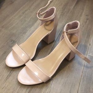 Nudey-Pink Strapped Heels